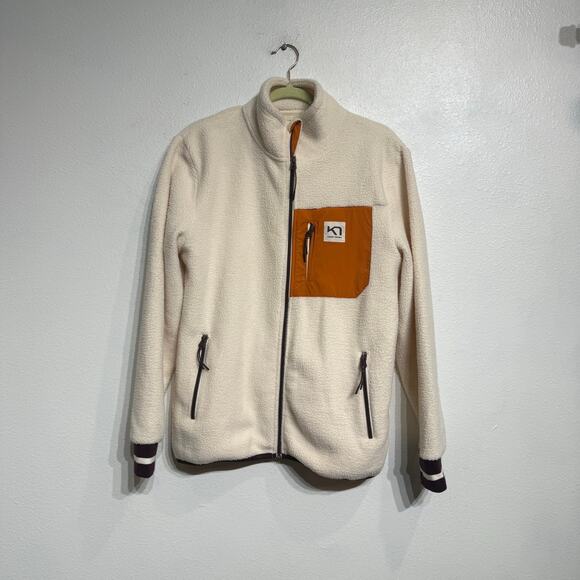 Kari Traa Natural White Rothe Midlayer Fleece Full Zip Jacket Sz M - Picture 2 of 14